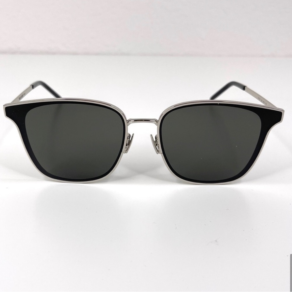 SAINT LAURENT SL 272/K Silver Grey Square Flat Sunglasses NEW - Picture 2 of 15